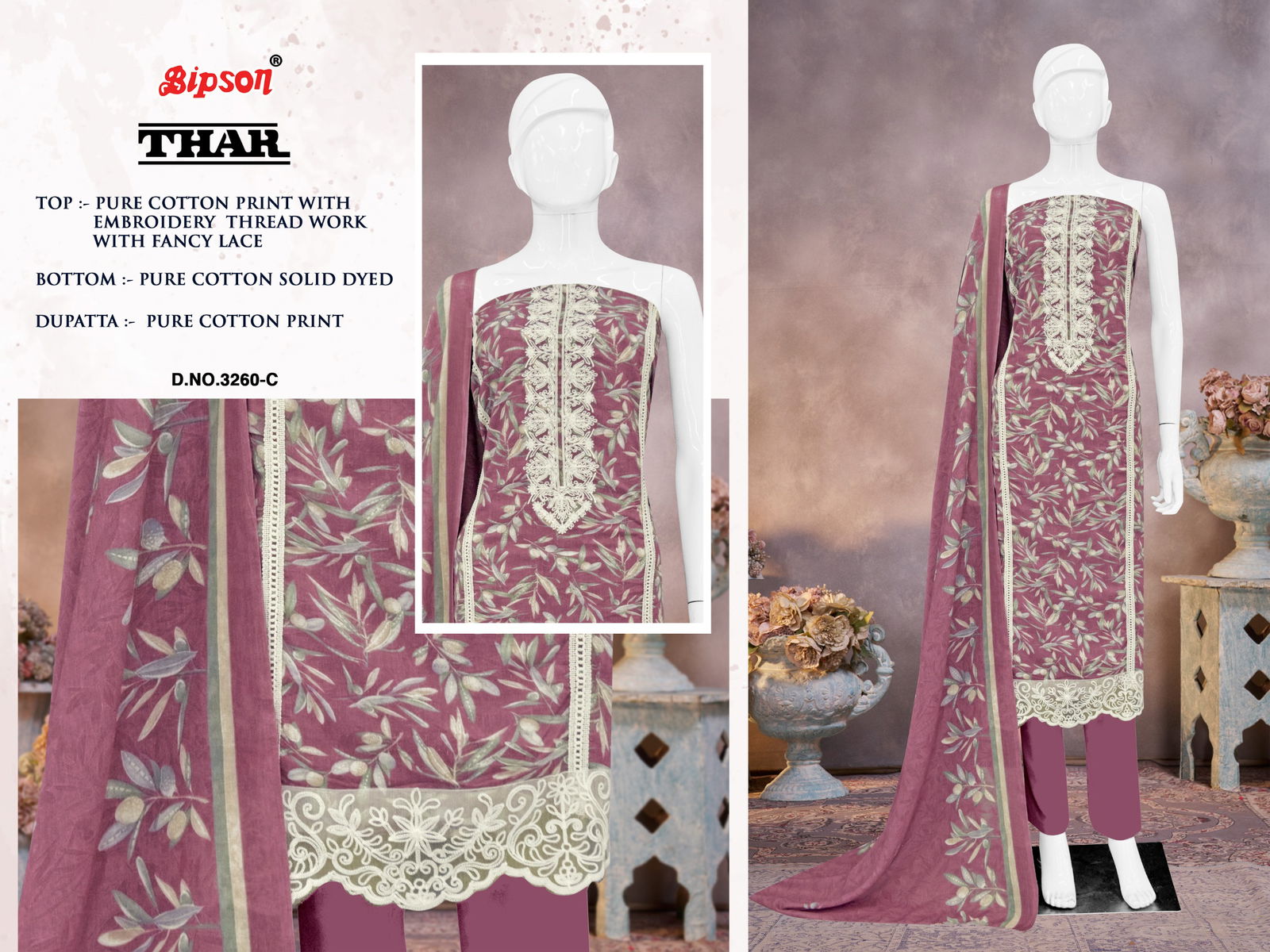 Thar 3260 By Bipson Cotton Printed Dress Material Wholesalers In Delhi